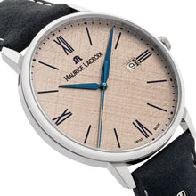 Laden Sie das Bild in den Galerie-Viewer, Maurice Lacroix Eliros Date Herrenuhr EL1118-SS001-114-1 Swiss Made Saphirglas Lederband blau NEU OVP. mit Box Papiere und 2 Jahre Hersteller-Garantie