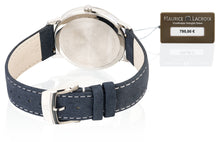 Laden Sie das Bild in den Galerie-Viewer, Maurice Lacroix Eliros Date Herrenuhr EL1118-SS001-114-1 Swiss Made Saphirglas Lederband blau NEU OVP. mit Box Papiere und 2 Jahre Hersteller-Garantie