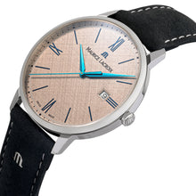 Laden Sie das Bild in den Galerie-Viewer, Maurice Lacroix Eliros Date Herrenuhr EL1118-SS001-114-1 Swiss Made Saphirglas Lederband blau NEU OVP. mit Box Papiere und 2 Jahre Hersteller-Garantie