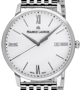 Maurice Lacroix Eliros Date Herrenuhr EL1118-SS002-113-2 Zifferblatt weiß Edelstahl-Band NEU OVP. 2 Jahre Garantie - Box - Papiere