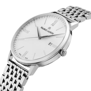 Maurice Lacroix Eliros Date Herrenuhr EL1118-SS002-113-2 Zifferblatt weiß Edelstahl-Band NEU OVP. 2 Jahre Garantie - Box - Papiere