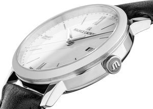 Maurice Lacroix Eliros Date Ladies Damenuhr EL1094-SS001-110-3 Zifferblatt weiss Lederband schwarz NEU OVP. mit Box, Papiere und 2 Jahre Hersteller-Garantie
