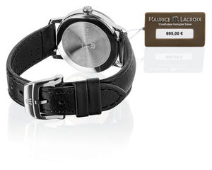 Maurice Lacroix Eliros Date Ladies Damenuhr EL1094-SS001-110-3 Zifferblatt weiss Lederband schwarz NEU OVP. mit Box, Papiere und 2 Jahre Hersteller-Garantie