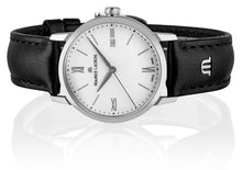 Laden Sie das Bild in den Galerie-Viewer, Maurice Lacroix Eliros Date Ladies Damenuhr EL1094-SS001-110-3 Zifferblatt weiss Lederband schwarz NEU OVP. mit Box, Papiere und 2 Jahre Hersteller-Garantie