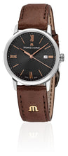 Laden Sie das Bild in den Galerie-Viewer, Maurice Lacroix Eliros Date Ladies Damenuhr EL1094-SS001-311-1 Zifferblatt anthrazit Lederband braun  NEU OVP. mit Box + Garantie