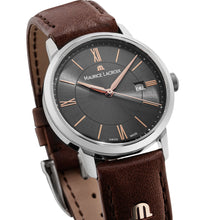 Laden Sie das Bild in den Galerie-Viewer, Maurice Lacroix Eliros Date Ladies Damenuhr EL1094-SS001-311-1 Zifferblatt anthrazit Lederband braun  NEU OVP. mit Box + Garantie