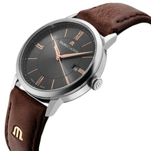 Laden Sie das Bild in den Galerie-Viewer, Maurice Lacroix Eliros Date Ladies Damenuhr EL1094-SS001-311-1 Zifferblatt anthrazit Lederband braun  NEU OVP. mit Box + Garantie