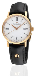 Maurice Lacroix Eliros Date Gold EL1084-PVP01-112-1 Damen-Armbanduhr mit Lederband schwarz NEU OVP. mit 2 Jahren Hersteller-Garantie Box Papiere