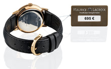 Laden Sie das Bild in den Galerie-Viewer, Maurice Lacroix Eliros Date Gold EL1084-PVP01-112-1 Damen-Armbanduhr mit Lederband schwarz NEU OVP. mit 2 Jahren Hersteller-Garantie Box Papiere