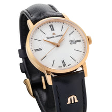 Laden Sie das Bild in den Galerie-Viewer, Maurice Lacroix Eliros Date Gold EL1084-PVP01-112-1 Damen-Armbanduhr mit Lederband schwarz NEU OVP. mit 2 Jahren Hersteller-Garantie Box Papiere