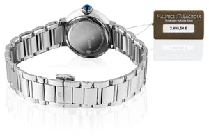 Maurice Lacroix Fiaba Diamonds Round Date FA1003-SD502-170-1 | Damen-Armbanduhr Ø 28 mm | besetzt mit 71 echten Diamanten 0,32 cts | NEU OVP. & 2 Jahre Garantie
