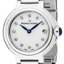 Laden Sie das Bild in den Galerie-Viewer, Maurice Lacroix Fiaba Round Date Diamonds Ø 28 mm FA1003-SS002-170-1 | Damen-Armbanduhr | 11 echte Diamanten | Saphirglas | Swiss Made | Edelstahl | Box &amp; Papiere | 2 Jahre Hersteller-Garantie