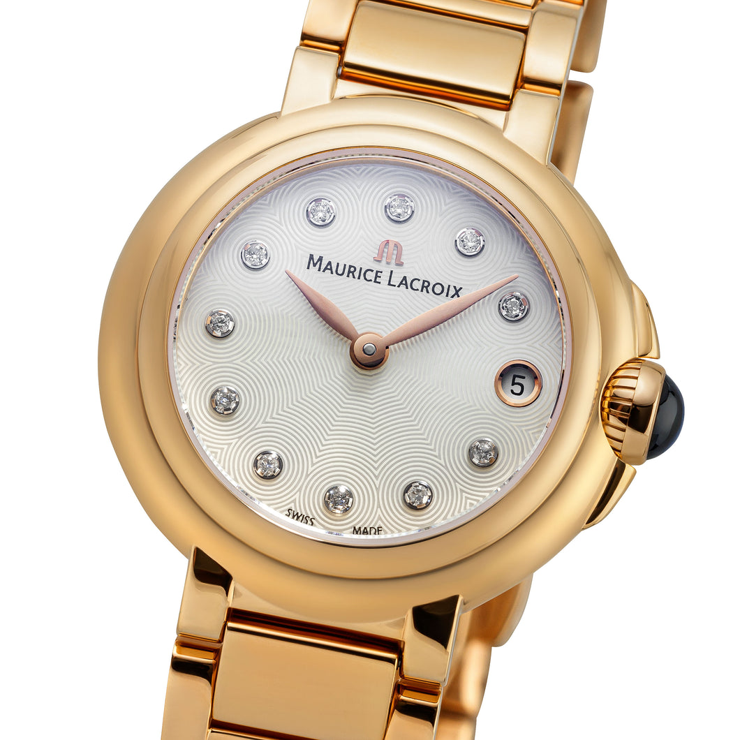 Maurice Lacroix Fiaba Round Date Diamonds Damen-Armbanduhr mit 11 Diamanten besetzt FA1003-PVP06-170-1 NEU OVP. GARANTIE