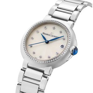 Maurice Lacroix Fiaba Round Date Diamonds FA1004-SD502-170-1 Damenuhr Gehäuse/Band Edelstahl poliert mit 79 Diamanten NEU OVP. mit 2 Jahren Hersteller-Garantie Box Papiere