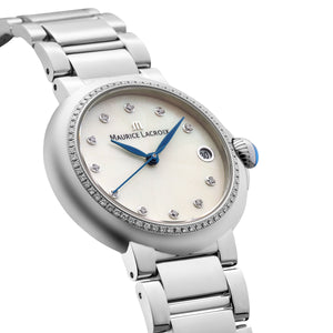 Maurice Lacroix Fiaba Round Date Diamonds FA1004-SD502-170-1 Damenuhr Gehäuse/Band Edelstahl poliert mit 79 Diamanten NEU OVP. mit 2 Jahren Hersteller-Garantie Box Papiere