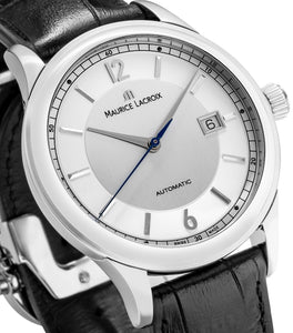 Maurice Lacroix Les Classiques Automatique Date LC6098-SS001-120-1 Herren-Armbanduhr Automatik Saphirglas Lederband Faltschließe Swiss Made NEU OVP. mit Box Papiere 2 Jahre Garantie