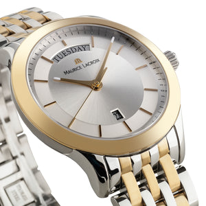 Maurice Lacroix Les Classiques Day-Date LC1227-PVY13-130-1 Herrenuhr mit Datum und Wochentag Stahl-Gold NEU OVP. mit Box Papiere 2 Jahre Hersteller-Garantie