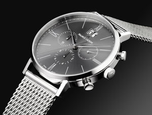 Maurice Lacroix Milanaise Edelstahl-Armband für Herren-Uhren aus feinem Stahl Metall Ersatzband SS002 für Eliros Les Classiques Pontos Masterpiece Breite 20 mm feingliedrig matt satiniert - Chronographen 24 - Luxusuhren günstig kaufen