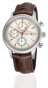 Maurice Lacroix Les Classiques Chronographe Automatique Herrenuhr LC6158-SS001-130-1 neu Garantie Box Papiere Saphirglas Gehäuse Edelstahl Lederband braun Swiss Made Automatik-Chronograph ETA Valjoux 7750 mit Stoppuhr und Datumsanzeige - Chronographen 24 - Luxusuhren günstig kaufen
