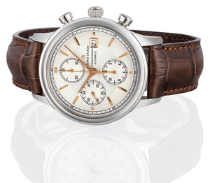 Maurice Lacroix Les Classiques Chronographe Automatique Herrenuhr LC6158-SS001-130-1 neu Garantie Box Papiere Saphirglas Gehäuse Edelstahl Lederband braun Swiss Made Automatik-Chronograph ETA Valjoux 7750 mit Stoppuhr und Datumsanzeige - Chronographen 24 - Luxusuhren günstig kaufen