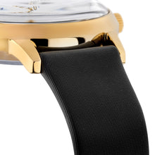 Laden Sie das Bild in den Galerie-Viewer, Timex Automatik Damen Armbanduhr TW2T86300 mit echten SWAROVSKI Steinen Roségold Lederband schwarz NEU OVP mit Box Papiere 2 Jahre Garantie