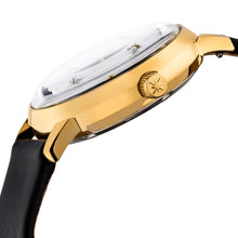 Laden Sie das Bild in den Galerie-Viewer, Timex Automatik Damen Armbanduhr TW2T86300 mit echten SWAROVSKI Steinen Roségold Lederband schwarz NEU OVP mit Box Papiere 2 Jahre Garantie