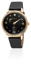 Laden Sie das Bild in den Galerie-Viewer, Timex Automatik Damen Armbanduhr TW2T86300 mit echten SWAROVSKI Steinen Roségold Lederband schwarz NEU OVP mit Box Papiere 2 Jahre Garantie