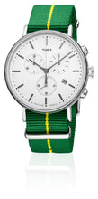 Laden Sie das Bild in den Galerie-Viewer, Timex Brazil Chronograph Herrenuhr TW2R26900 Stoppuhr Datum Textilband gelb grün NEU OVP. mit Box Papiere 2 Jahre Garantie