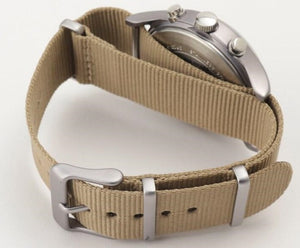 Timex Military MK1 Supernova Chronograph Aluminium Herrenuhr Textilband braun mit Stoppuhr mit Beleuchtung TW2T10700 NEU OVP. BOX PAPIERE