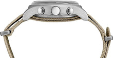 Laden Sie das Bild in den Galerie-Viewer, Timex Military MK1 Supernova Chronograph Aluminium Herrenuhr Textilband braun mit Stoppuhr mit Beleuchtung TW2T10700 NEU OVP. BOX PAPIERE