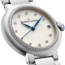 Laden Sie das Bild in den Galerie-Viewer, Maurice Lacroix Fiaba Round Date Diamonds FA1004-SD502-170-1 Damenuhr Gehäuse/Band Edelstahl poliert mit 79 Diamanten NEU OVP. mit 2 Jahren Hersteller-Garantie Box Papiere